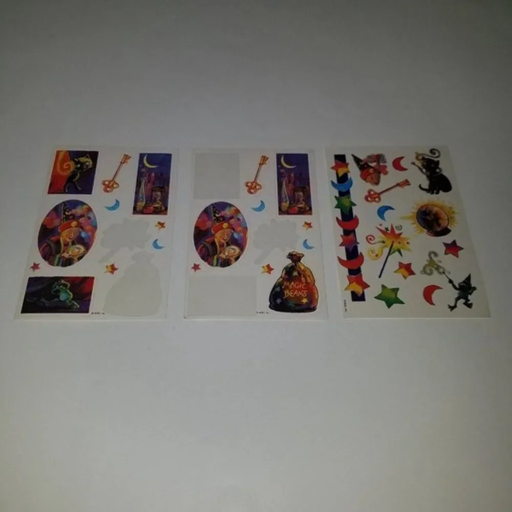 VTG Mixed Lot Halloween Stickers Temporary Tattoos Ghost Witch Black Cat Bat